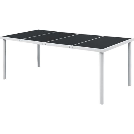 Gartentisch 190x90x74 cm Schwarz Stahl