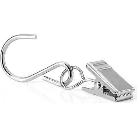 10 ganci a S in acciaio inossidabile per tende e foto, resistenti e robusti, clip in metallo per tende e foto. (1/5)