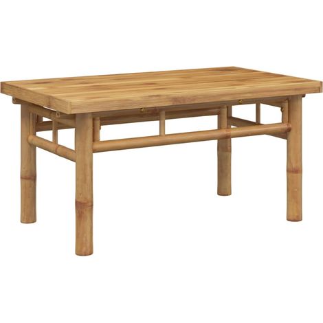 Mesa de centro de diseño exótico 70 x 40 x 35 cm bambú con acabado natural DEC037127