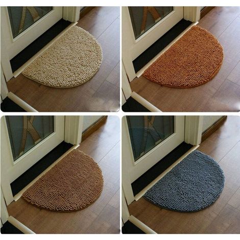 Demi-Cercle Tapis Salle Bain, Doux Absorbant Chenille Tapis De Baignoire Duveteux Antidérapante Tapis Tapis De Bain Demi-Lune pour Baignoire Lavable en Machine -Rose-60 x 90-Fei Yu