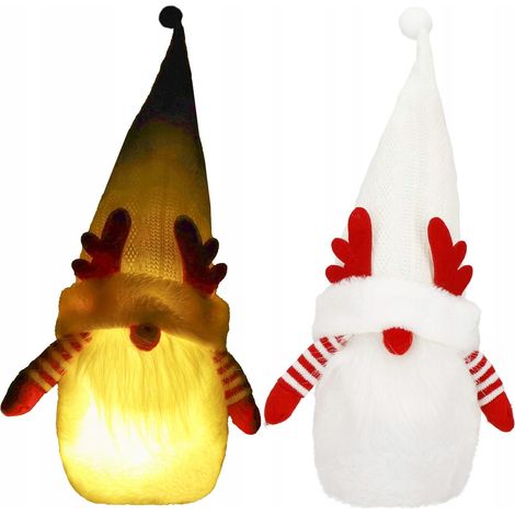 FOLLETTO GNOMO NATALIZIO luminoso 37 cm GNOME LED decorazione REGALO PER LE FESTE