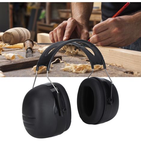 Protection Auditive Anti-Bruit avec Indice NRR 37dB, pour Chantier et Travail du Bois, Couleur Noire