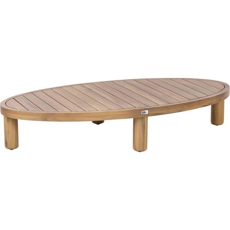 Outdoor Couchtisch NUMANA 140 cm 70 cm Akazienholz Hellbraun