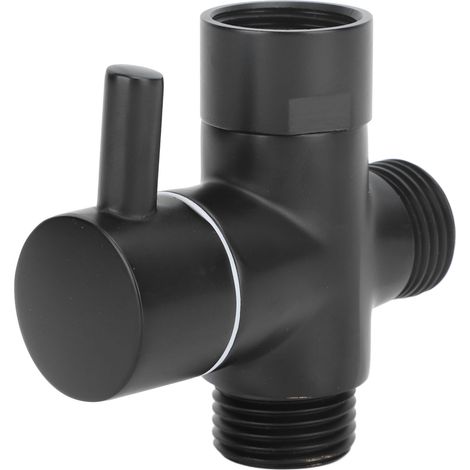 Bras de douche avec valve de dérivation G 1/2, mitigeur eau chaude/froide noir pour salle de bain, pièce de rechange système de douche. (1/5)
