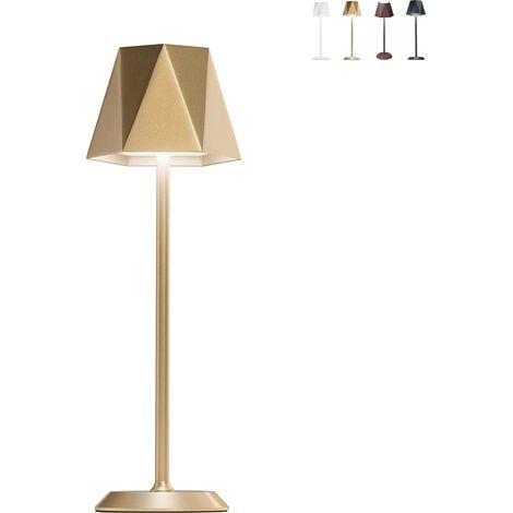 Lampada moderna LED da tavolo interno esterno portatile ricaricabile Katy - Oro