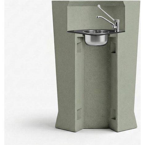 Bancone bar con kit lavamani integrato in polietilene Marvy antracite - Verde (1/4)