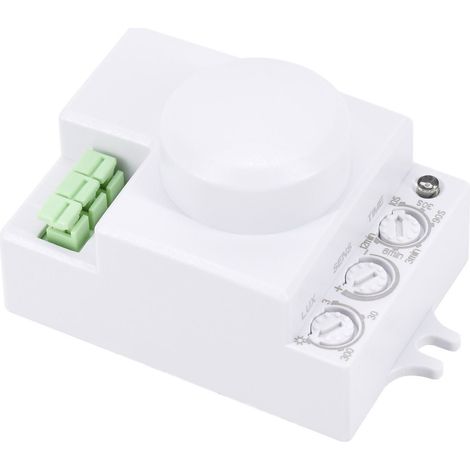 Détecteur de mouvement micro-ondes - 1200W - 360° - IP20 - Blanc - Mini (1/5)
