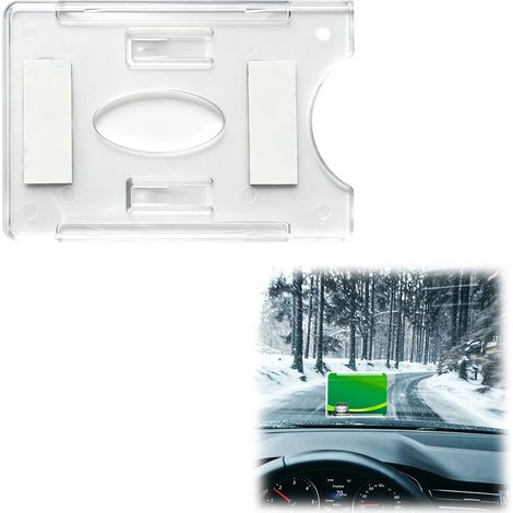 1 Pièce Porte Carte Pare Brise Handicapé - Support Carte Handicapée et Vignette VTC Transparent avec Adhésif, Rangement Ticket de Stationnement et Permis pour Voiture, 90x60mm (1/5)