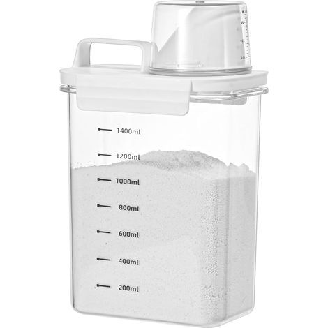 1800ml detergent and laundry dispenser, sealed graduated dispenser, laundry storage box, leak-proof container (1/5)