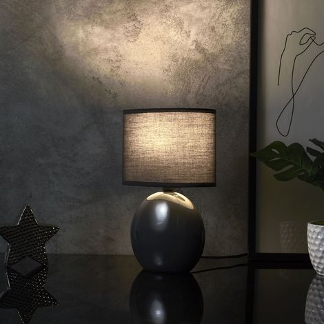 Lampe - HOME DECO FACTORY - Ovale - Céramique - Noir (1/5)