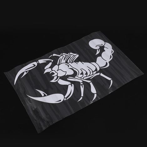 Weißer 3D-Autoaufkleber mit Skorpionmotiv zum Abdecken von Kratzern an Autoaufklebern, 40 cm (1/4)