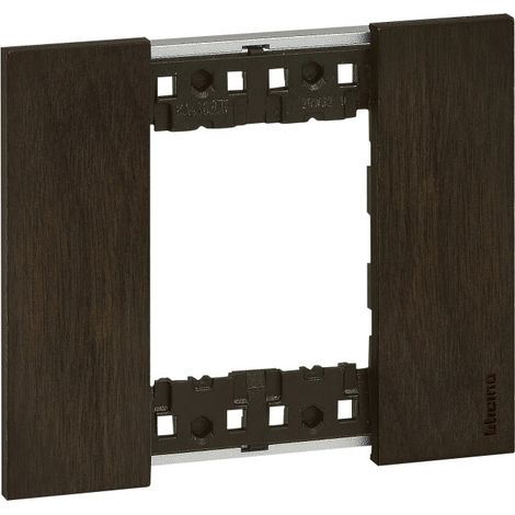 Living Now plaque noyer 2 modules BTICINO BTKA4802LG