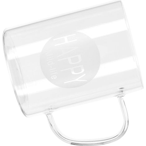 Tasse en verre borosilicate transparent 350 ml avec anse pour café, thé au lait et boissons chaudes (1/5)