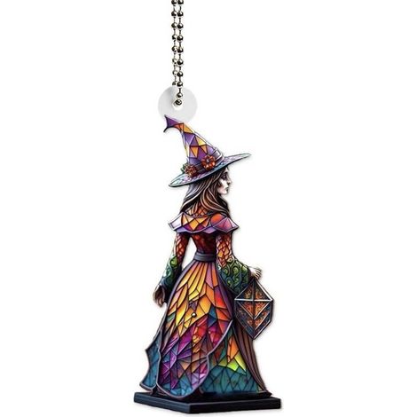 Pendentif Sorcière - Décoration Arbre De Noël En Acrylique - Pour Intérieur Maison Voiture - Lot De 1 (1/5)
