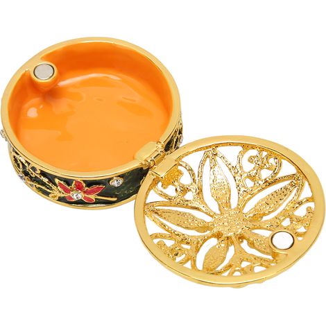 Boîte à bijoux à charnière, boîte à bijoux peinte à la main, boîte à pierres précieuses, objet de collection pour femme, verte. (1/5)