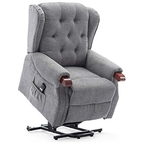 HARROGATE FABRIC RISE RECLINER PEBBLE GREY