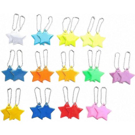 Set mit 26 reflektierenden Sternanhängern für Schultaschen, Rucksäcke und Fahrräder, Sicherheitszubehör für Kinder, bessere Sichtbarkeit bei Nacht, 26er-Packung (1/5)
