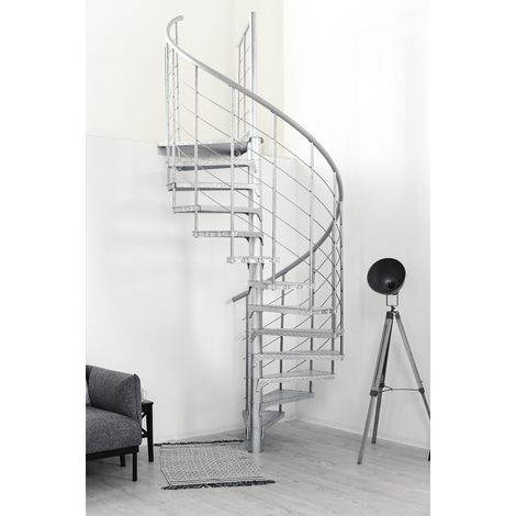 Minka Außenspindeltreppe Spino Zink Smart 38 - 305,5cm Geschosshöhe 160cm Durchmesser