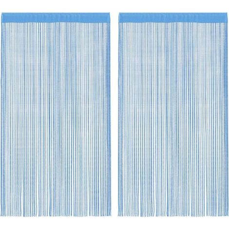Rideaux à fils, 2 panneaux, bleu clair, 100 x 250 cm (1/5)