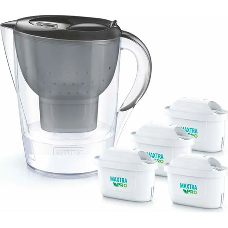 Carafe filtrante Brita Marella + 4 cartouches MaxtraPro PP (2,4 l  graphite)