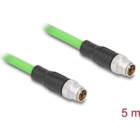 Delock Cable M12 codificado X 8 pin macho a macho PUR (TPU) 5 m