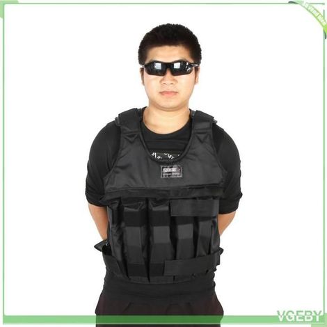 Gilet lesté réglable - FAFEICY - Gilet d'entraînement - Charge max 50 kg - Tissu Oxford haute densité - 12 pochettes (1/5)