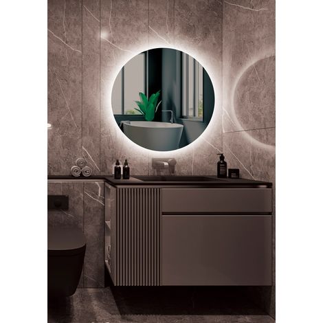 Spiegel Beleuchtetes Badezimmer "Lisboa" Ø80Cm Kaltes Weiß Sensor Demister/On-Off [LIMEX-LISB002/80] (LIMEX-LISB002/80) (1/4)