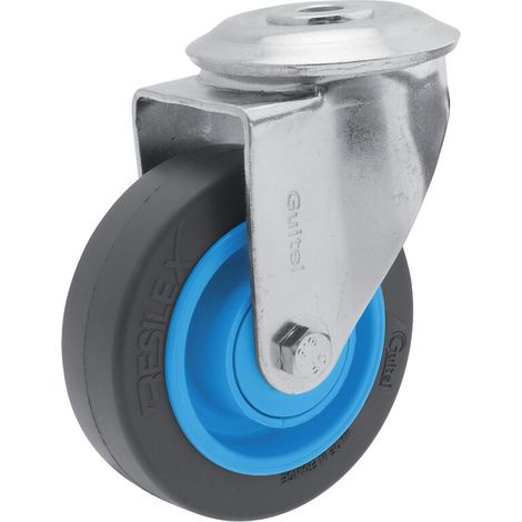 Roulette pivotante à oeil roue Résilex® pour charges moyennes - Gemroll. diamètre 100 mm. charge 150 kg - GUITEL-POINT M