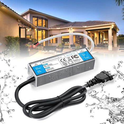 Transformateur 220V 12V Power Supply Alimentation 24W DC LED Driver Continu IP67 Transformer Etanche Extérieur Adaptateur 2A Transfo Controleur 220V AC à 12V DC, Pour Ruban LED (1/5)