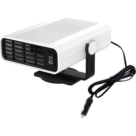 Calefactor para coche，12V 200W，calentamiento y descongelación rápidos，enchufe para encendedor de cigarrillos giratorio 360 grados，color blanco (1/2)