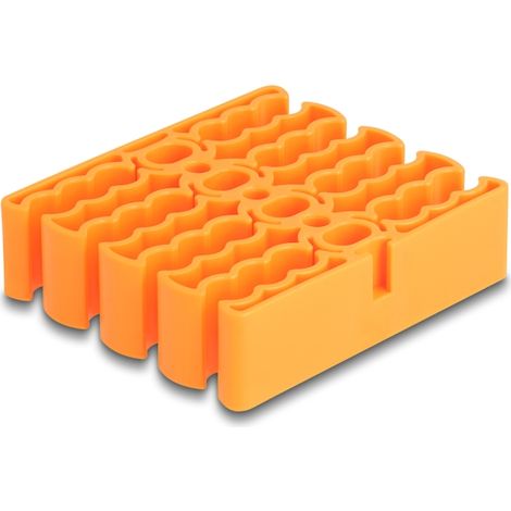 Delock Organizador de cables con 24 entradas de cable naranja