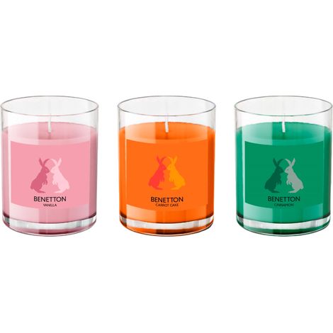 SET 3 PZS VELAS (TARTA DE ZANAHORIA + VAINILLA + CANELA) 65G BENETTON