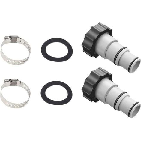 Adaptateur de tuyau de piscine A, XU, Adaptateur de tuyau de piscine, 38 mm et 32 mm de diamètre, Adaptateur A pour piscine, Adaptateur de tuyau pour pompes Raccord de tuyau avec (2 pièces) - KZQ