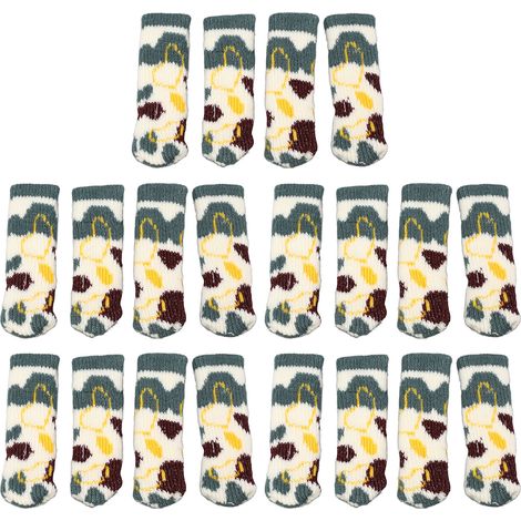 Lot de 20 chaussettes antidérapantes en fibre acrylique double couche pour pieds de tabouret, résistantes à l'usure et silencieuses, idéales pour protéger les sols de vos chaises et tabourets (vert). (1/5)