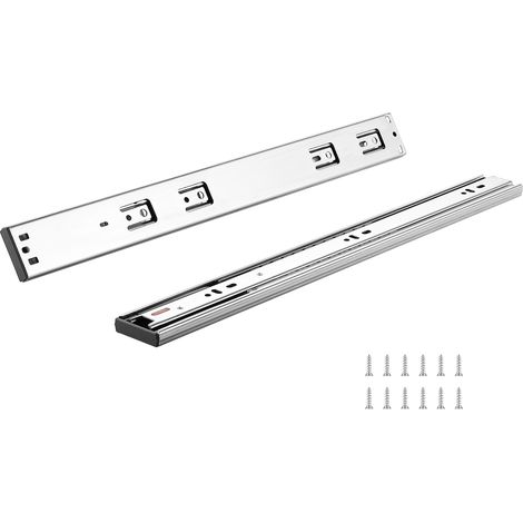 Mophorn 6 Paar 508 mm Schubladenschienen, seitlich montierte Schienen, robuste Stahlschiene mit Vollauszug, sanft schließende, geräuschlose Führungsschienen, Tragkraft 100 lbs