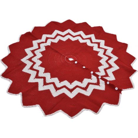 Jupe de sapin de Noël en fibre acrylique tricotée, tapis de sol, housse, coussin, accessoires de décoration pour la maison et les fêtes de Noël (1/5)