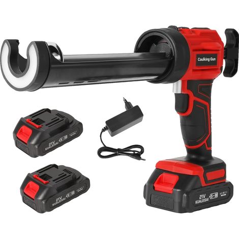 Pistolet à colle, vitesse réglable, alimenté par batterie, Avec 2×Batterie (1/2)