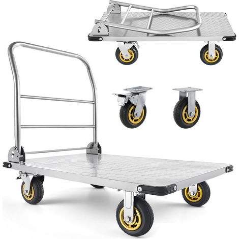 Charge 907,18 kg pour déplacer vos charges, chariot de manutention pliable à plateau pour garage et entrepôt (1/5)