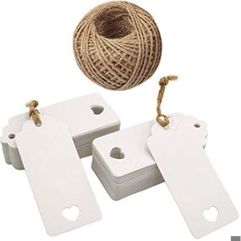 200pcs étiquettes en papier kraft étiquette de carte kraft pour cadeau de mariage/Noël/anniversaire, bagages, avec ficelle de