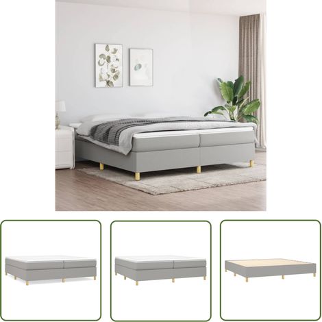 The Living Store Boxspringbett mit Matratze Hellgrau 200x200 cm Stoff - Boxspringbett - Doppelbett - Bettsystem - Liegekomfort - Federkernmatratze (1/5)