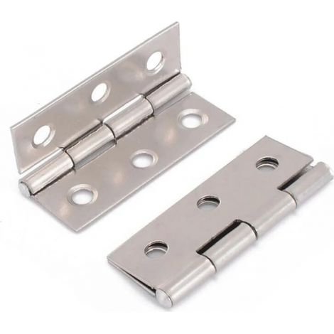 10 piezas de acero inoxidable para muebles del hogar, bisagra de puerta larga para puertas de gabinete, bisagra de puerta, 75 mm x 50 mm, plata (1/4)