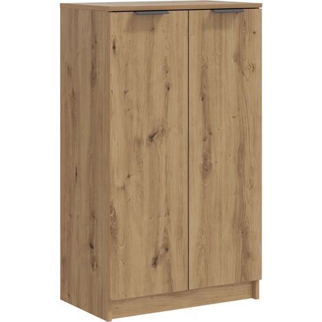 Zapatero con almacenamiento organizado 59 x 35 x 100 cm madera de roble manufacturada hecho a mano 020050995 (1/5)