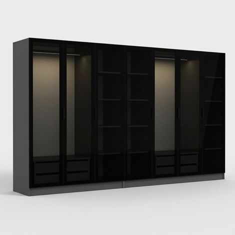Mehrfach-Kleiderschrank mit Regalböden und Schubladen 315x210 Kale (1/4)