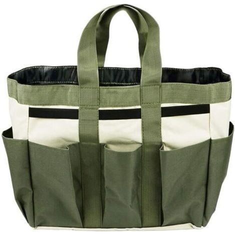 Garden Tote Bag/Tool Bag, Green, 24 x 13 x 39 cm, 1 Storage Bag, Garden Tool Bag Holder, Outdoor Tote Bag (1/5)