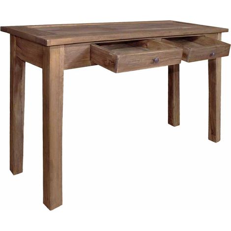 Table console,Table d'appoint,Bout de canapé,Meuble d'entrée bois d'acajou massif 123x42x75 cm (1/5)