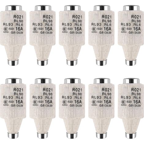 Lot de 10 Fusibles en Céramique Spirale DII E27 R021 16 A - Inserts de Fusibles GG Diazed 500 V CA - Fusibles Diazed pour la Protection des Câbles et des Lignes (1/5)