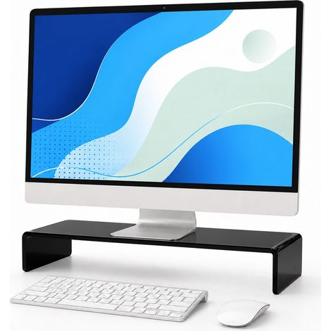 Acrylic Monitor Riser - Black, 35x20x10 cm, Ergonomic Stand (1/5)