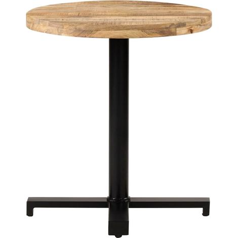 Maison Exclusive - Tavolino da Bistrot Rotondo Ø70x75 cm in Legno di Mango Grezzo (1/5)