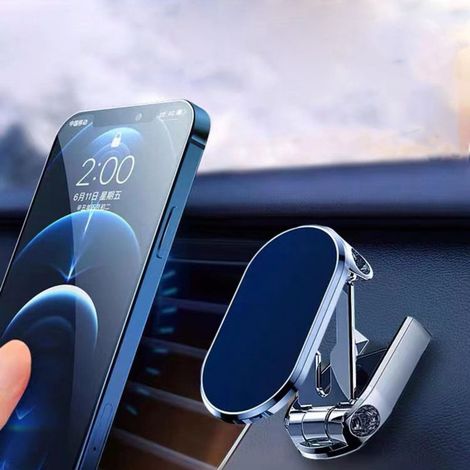 Support Téléphone Portable Magnétique - Pour Grille De Ventilation Automobile - Aimant N52 - Charge Maximale 3,5 kg - Rotation 360° - 1 Pièce (1/5)