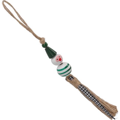 niedliche Weihnachtskugeln aus Holz, leuchtende Farben, Schneemann-Form aus Massivholz für Weihnachtsbaum, Tür, Schlafzimmer, Typ 4 (1/5)